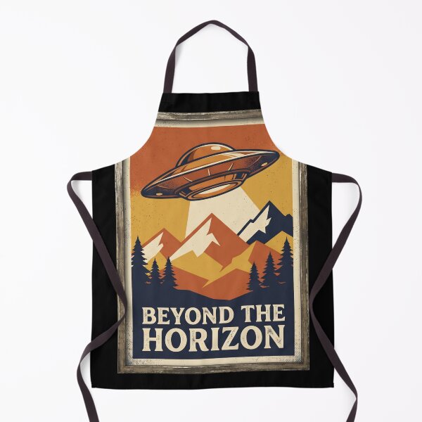 Item preview, Beyond The Horizon Vintage UFO Travel Poster designed and sold by TeNovaStudio.