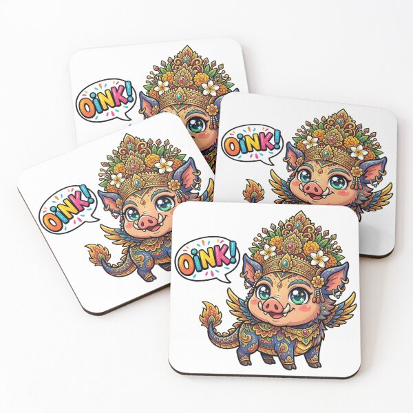 Item preview, Barong Bangkal Cute Chibi Boar Art designed and sold by DuckOddity.