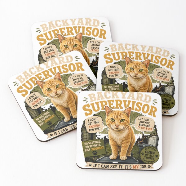 Item preview, Backyard Supervisor Cat Funny Vintage Cat Lover Shirt | Chief Of All Things Important Orange Tabby Design designed and sold by Backyard Patrol Cat.