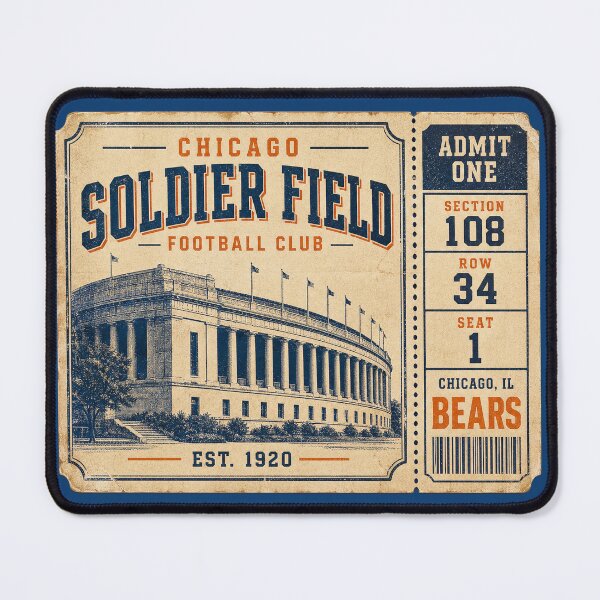 Item preview, Soldier Field Vintage Ticket Shirt Chicago Football Club Retro Stadium Design designed and sold by GhostDawgs.