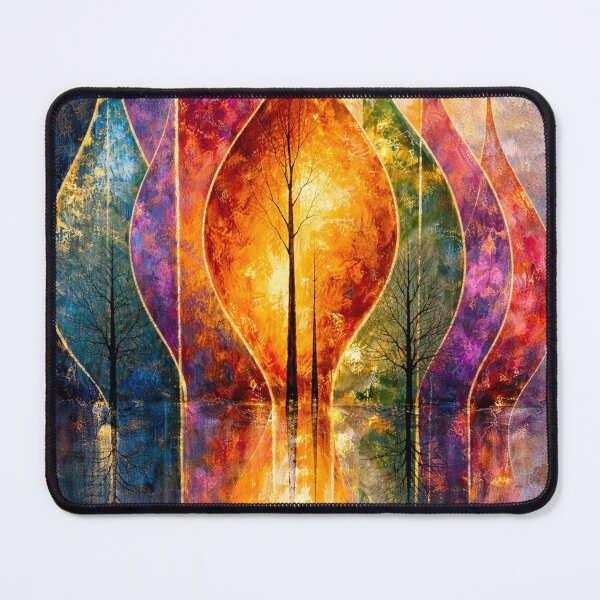 Item preview, Luminous forest with crystalline shapes designed and sold by JcAbstractArt.