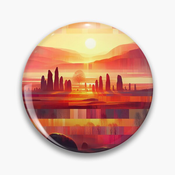 Item preview, The Red Dawn of the Elder Isles | Mythic Landscape Wall Art designed and sold by Stoneflower-Art.