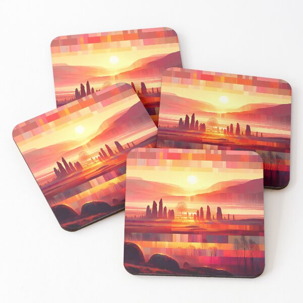 Item preview, The Red Dawn of the Elder Isles | Mythic Landscape Wall Art designed and sold by Stoneflower-Art.