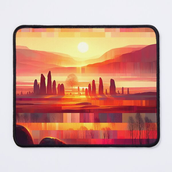 Item preview, The Red Dawn of the Elder Isles | Mythic Landscape Wall Art designed and sold by Stoneflower-Art.