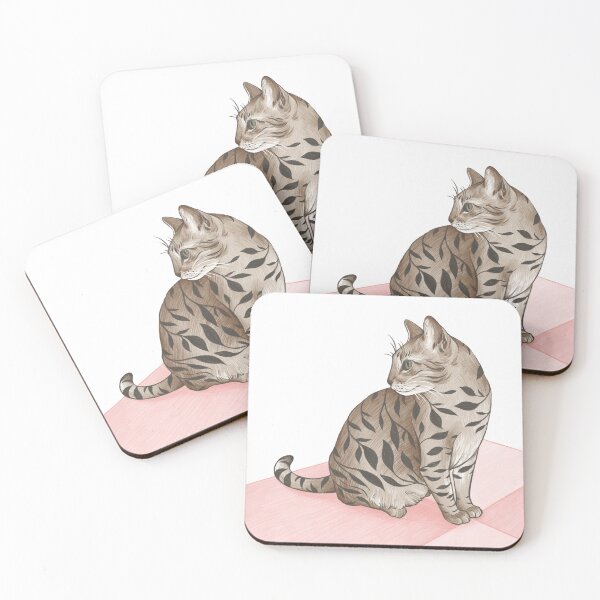 Item preview, Bengal cat with leaf pattern designed and sold by Chimerah Hanssen.
