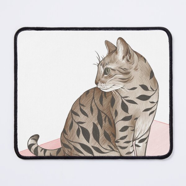 Item preview, Bengal cat with leaf pattern designed and sold by Chimerah Hanssen.