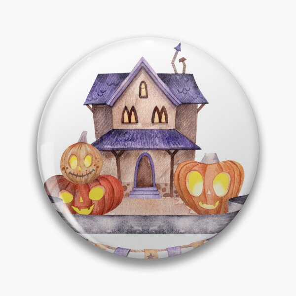 Item preview, Haunted House Halloween Watercolor Illustration designed and sold by SashaZinch.