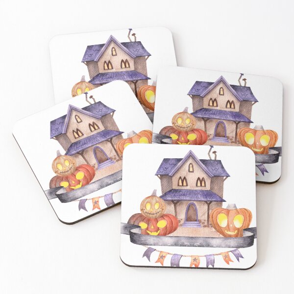 Item preview, Haunted House Halloween Watercolor Illustration designed and sold by SashaZinch.