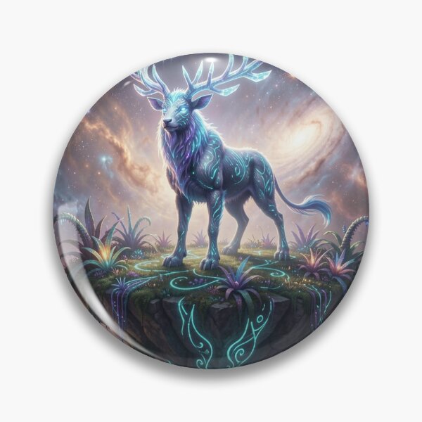 Item preview, Mystical cosmic stag on a floating island with vibrant colors and a galactic atmosphere designed and sold by FotoworldEdel.
