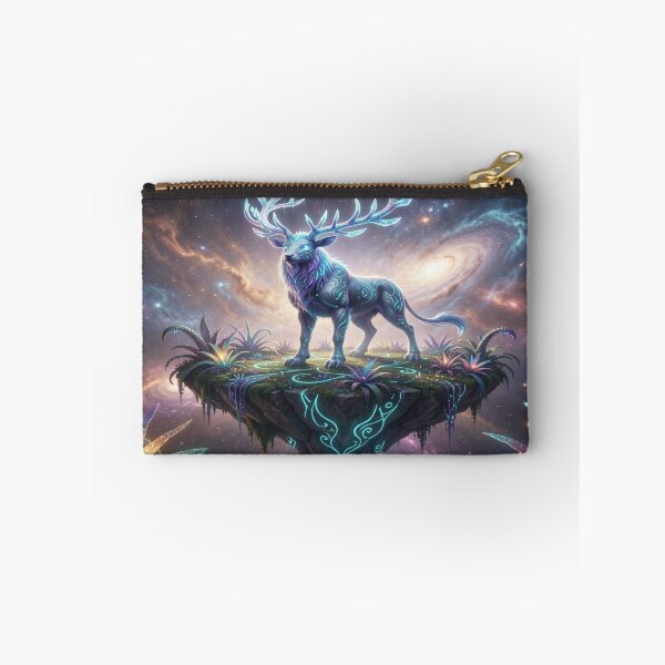 Item preview, Mystical cosmic stag on a floating island with vibrant colors and a galactic atmosphere designed and sold by FotoworldEdel.