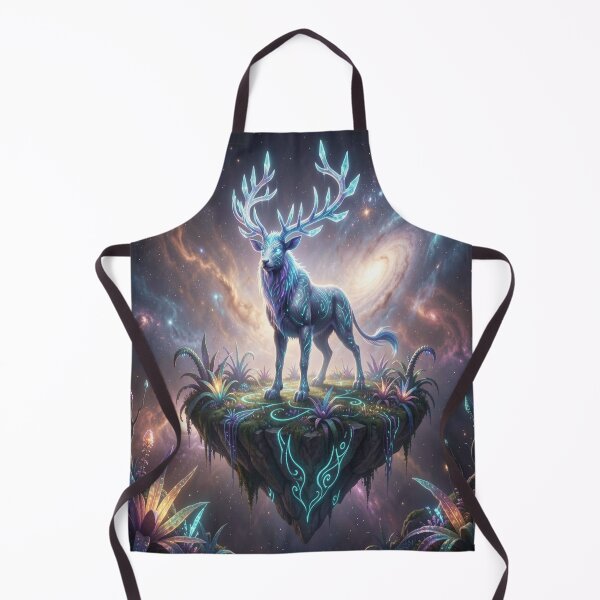 Item preview, Mystical cosmic stag on a floating island with vibrant colors and a galactic atmosphere designed and sold by FotoworldEdel.