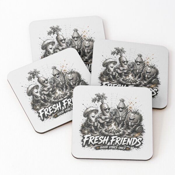 Item preview, Fresh Friends Good Vibes Only - Funny Camping Vegetables designed and sold by BlackSector77.