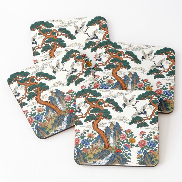Item preview, Flying Crane Among Pine Trees Pattern Design | Korean Traditional Elegance designed and sold by K-Tradition.