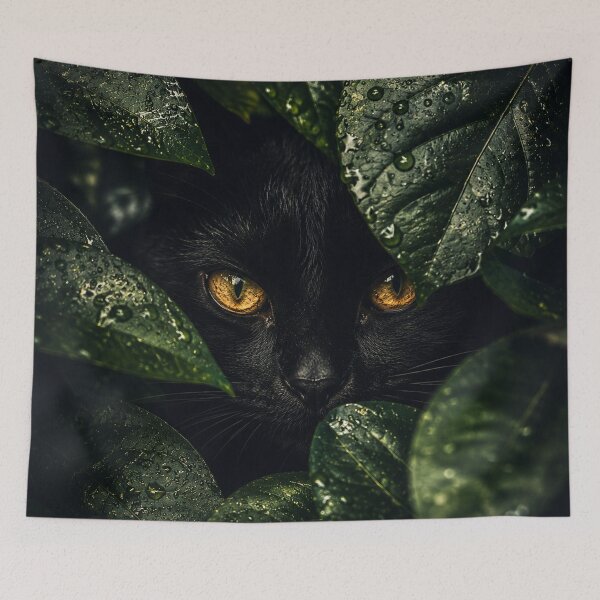 Item preview, Mystical Black Cat Hidden in Emerald Foliage designed and sold by Rohan132.