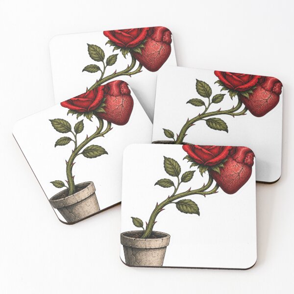 Item preview, Anatomical Heart Rose Flower Surreal Art designed and sold by VØRX.