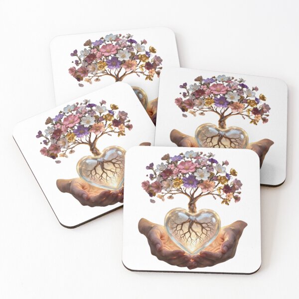 Item preview, Healing Crystal Heart with Colorful Blossoms designed and sold by vsl363.