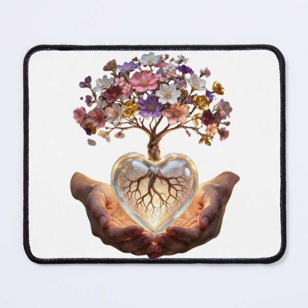 Item preview, Healing Crystal Heart with Colorful Blossoms designed and sold by vsl363.