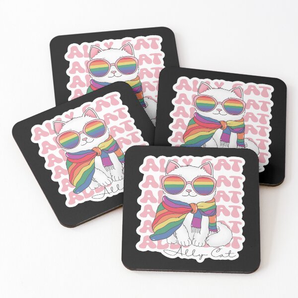Item preview, Ally Cat Rainbow Pride Illustration designed and sold by Canvas-Whispers.