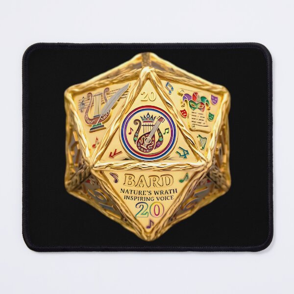Item preview, Bard D20 Dice RPG Inspiring Voice Fantasy Art designed and sold by DeerHouse.