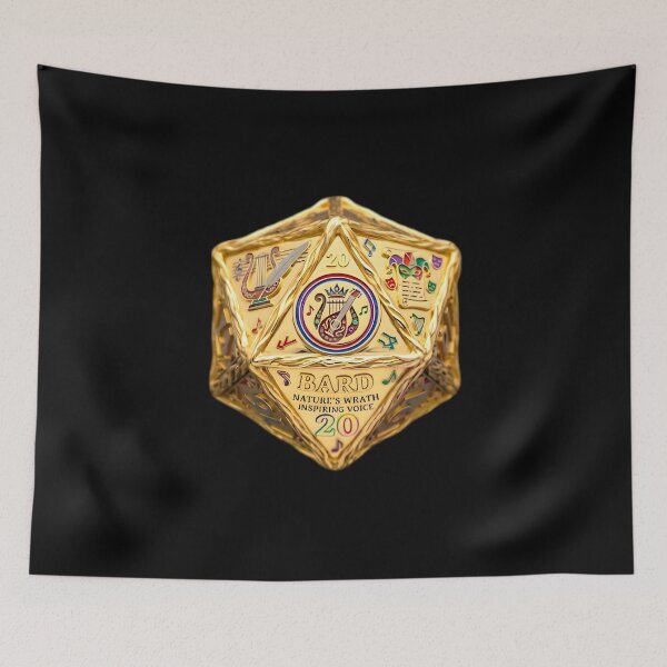 Item preview, Bard D20 Dice RPG Inspiring Voice Fantasy Art designed and sold by DeerHouse.