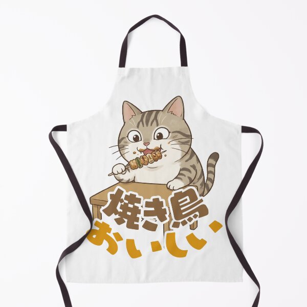 Item preview, A cat enjoying grilled chicken skewers -Yummy YAKITORI- designed and sold by LOVEARTDESIGN.