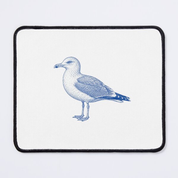 Item preview, Vintage Blue Seagull Coastal Illustration designed and sold by BrandyandBeyond.
