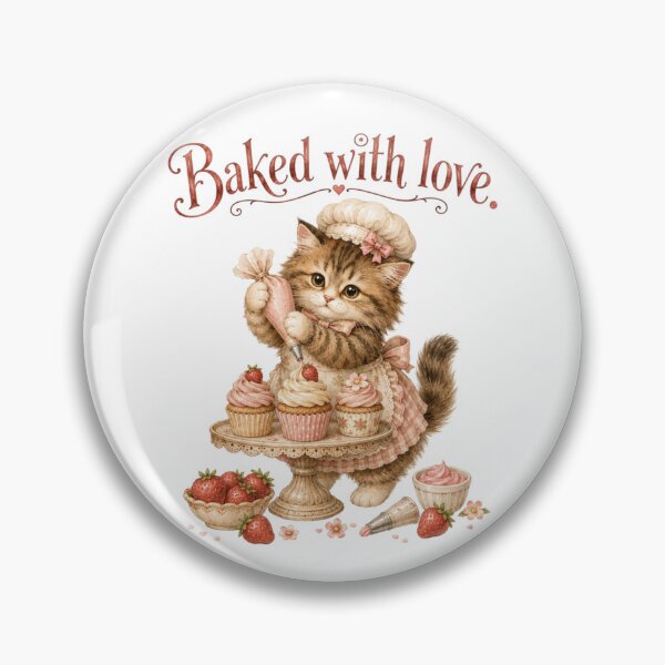 Item preview, Baked With Love Cute Cat Pastry Chef Baking Aesthetic designed and sold by AQUILAKREO.
