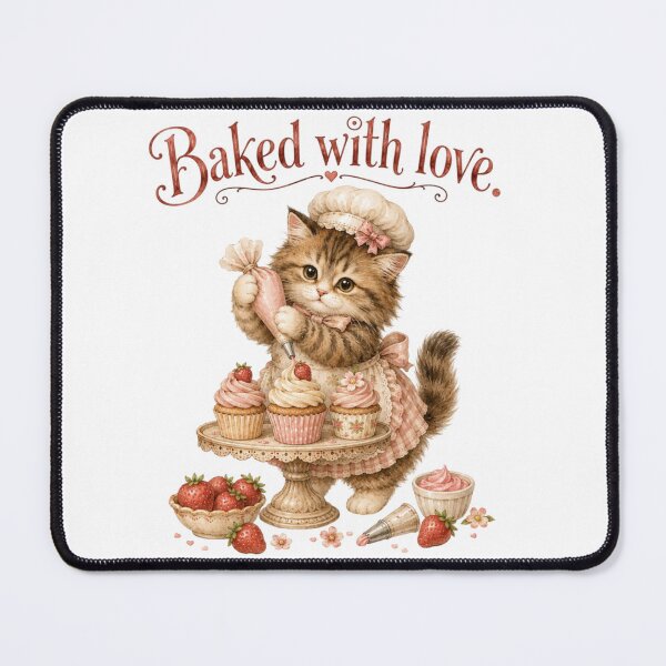 Item preview, Baked With Love Cute Cat Pastry Chef Baking Aesthetic designed and sold by AQUILAKREO.