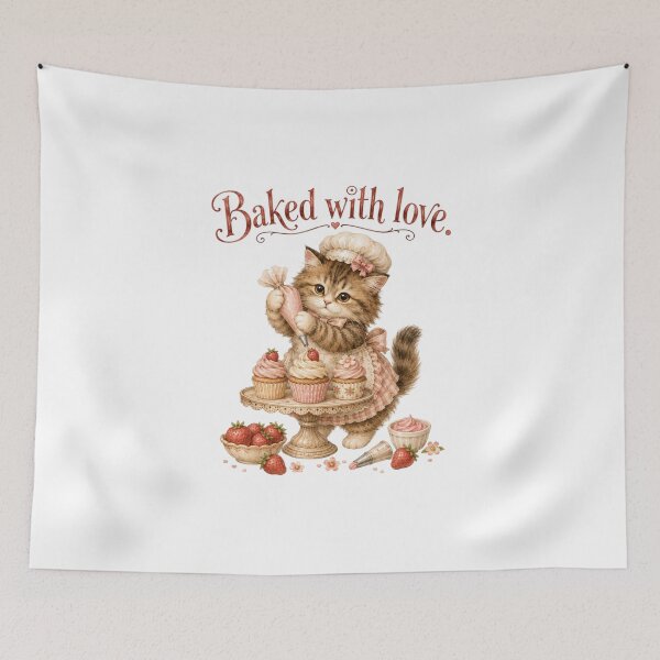 Item preview, Baked With Love Cute Cat Pastry Chef Baking Aesthetic designed and sold by AQUILAKREO.