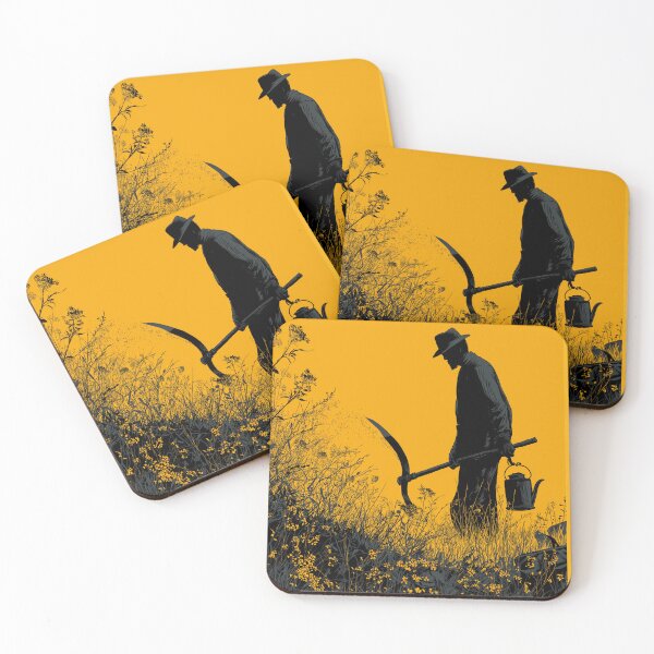 Item preview, Linocut Farmer ,Silhouette Vintage, Woodblock Print Art designed and sold by MiratiZema.