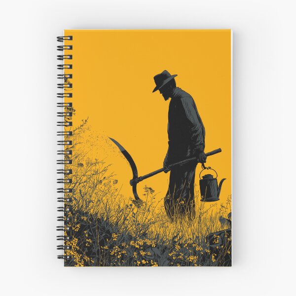Item preview, Linocut Farmer ,Silhouette Vintage, Woodblock Print Art designed and sold by MiratiZema.