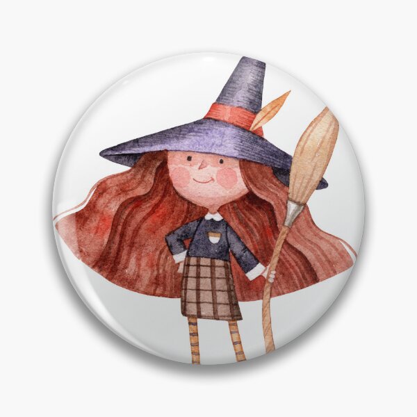Item preview, Cute Little Witch Watercolor Illustration designed and sold by SashaZinch.