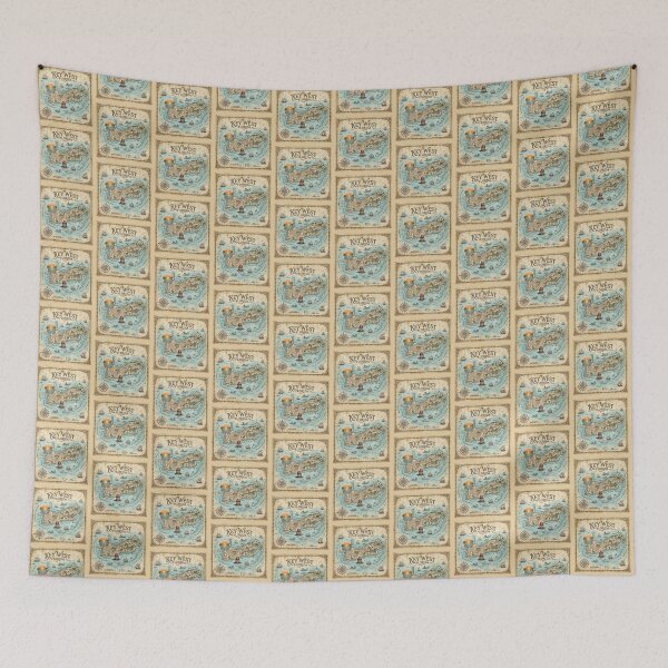 Item preview, Key West Map Vintage Nautical Treasure Art designed and sold by DuckOddity.