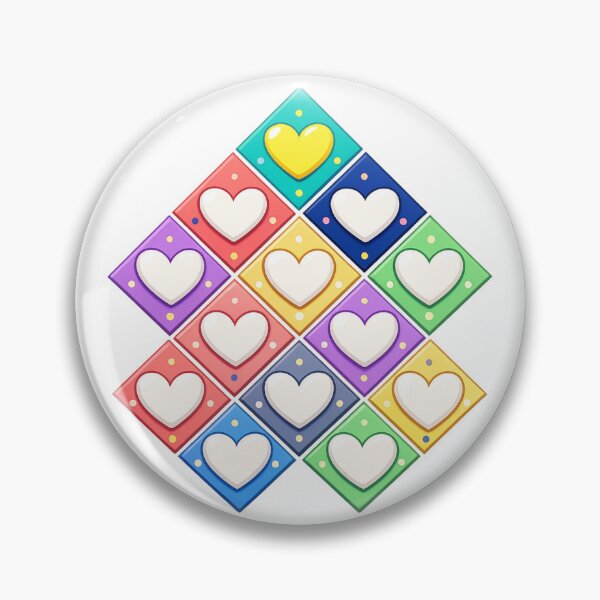 Item preview, Colorful Game Heart Sticker – Rainbow Tile Grid designed and sold by SoftSproutstu.