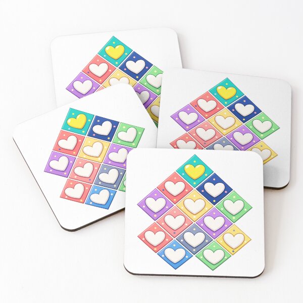 Item preview, Colorful Game Heart Sticker – Rainbow Tile Grid designed and sold by SoftSproutstu.