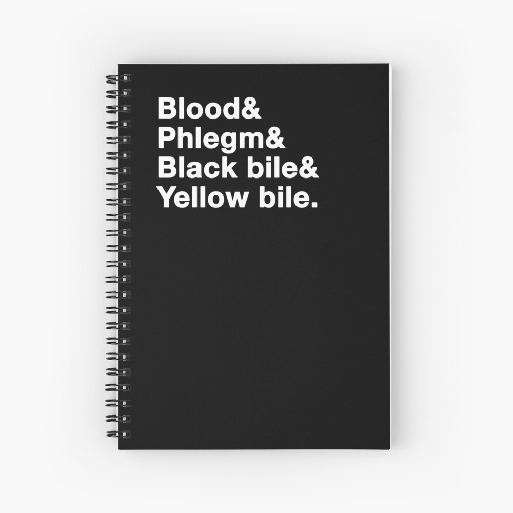 "Blood & Phlegm & Black Bile & Yellow Bile (white text)" Spiral