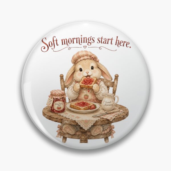 Item preview, Soft Mornings Start Here Cute Bunny Jam Toast Breakfast designed and sold by AQUILAKREO.