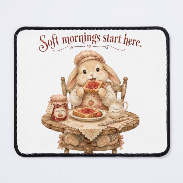Item preview, Soft Mornings Start Here Cute Bunny Jam Toast Breakfast designed and sold by AQUILAKREO.