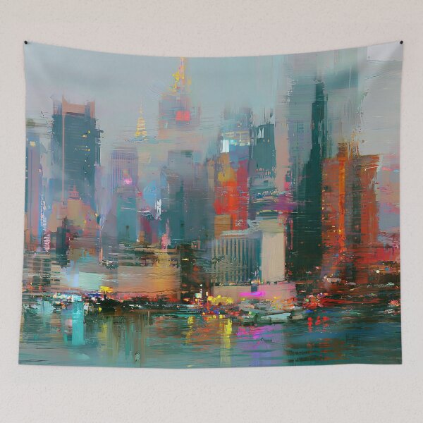 Item preview, Abstract City Skyline Artwork designed and sold by davidelder.