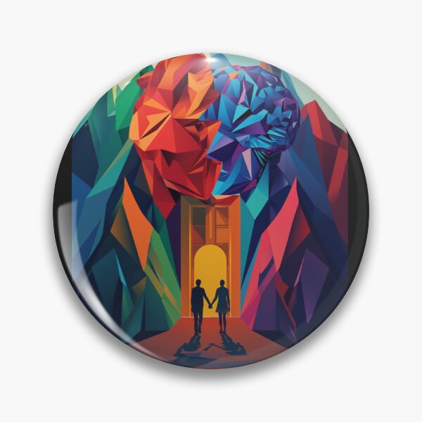 Item preview, ❤️ Heart vs Mind – Surreal Geometric Wall Art Print ? designed and sold by Motherkey.