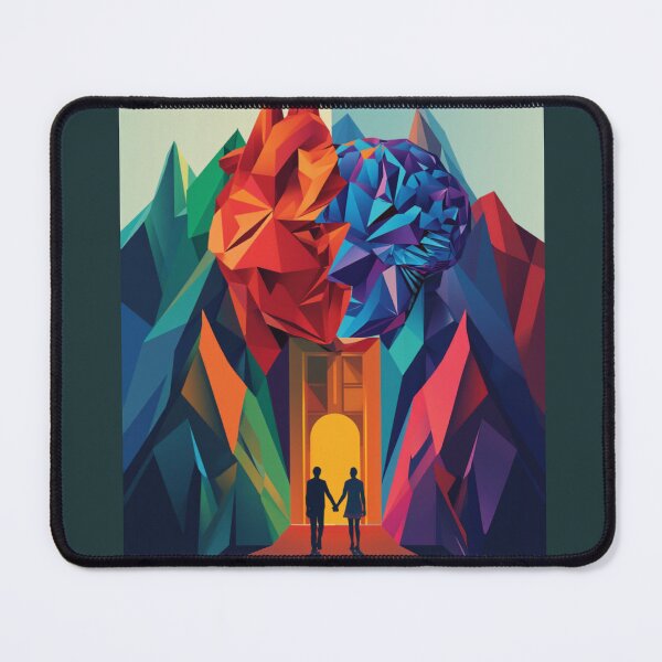 Item preview, ❤️ Heart vs Mind – Surreal Geometric Wall Art Print ? designed and sold by Motherkey.