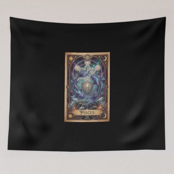 Item preview, Pisces Zodiac Tarot Card Vintage Fantasy Art designed and sold by DeerHouse.