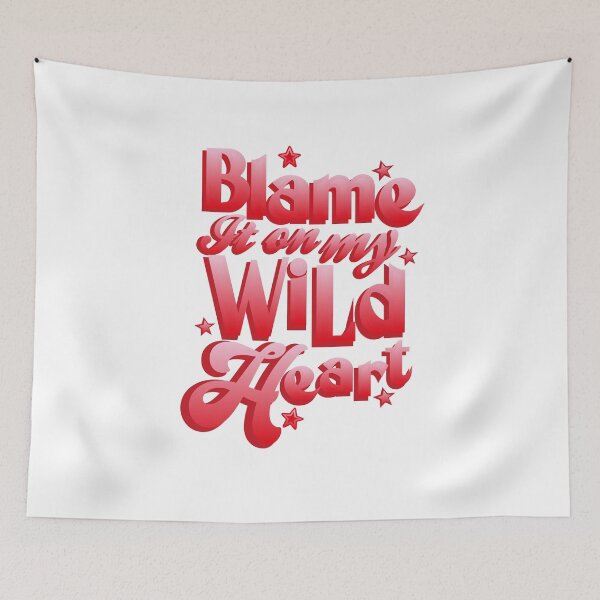 Item preview, Blame It On My Wild Heart Bold Red Retro Typography T-Shirt designed and sold by Atique Creations.