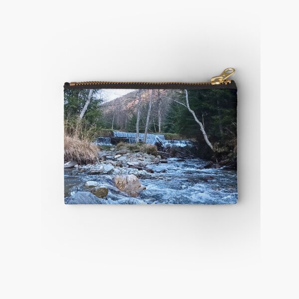 Item preview, Wild Mountain River Through Rocks – Forest Stream Scenic Nature Art from Romania designed and sold by MSMPrintDesign.