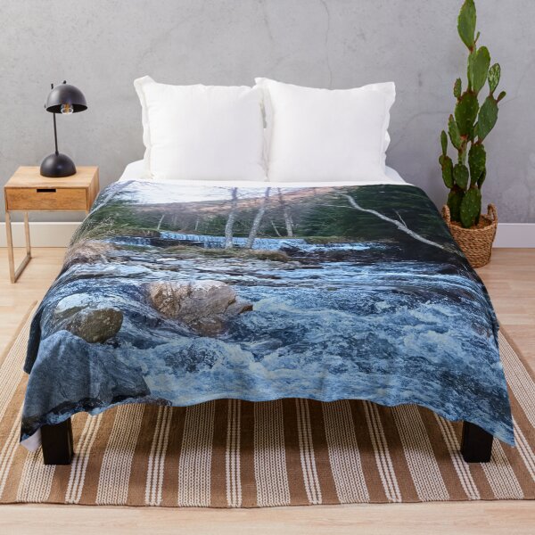 Item preview, Wild Mountain River Through Rocks – Forest Stream Scenic Nature Art from Romania designed and sold by MSMPrintDesign.