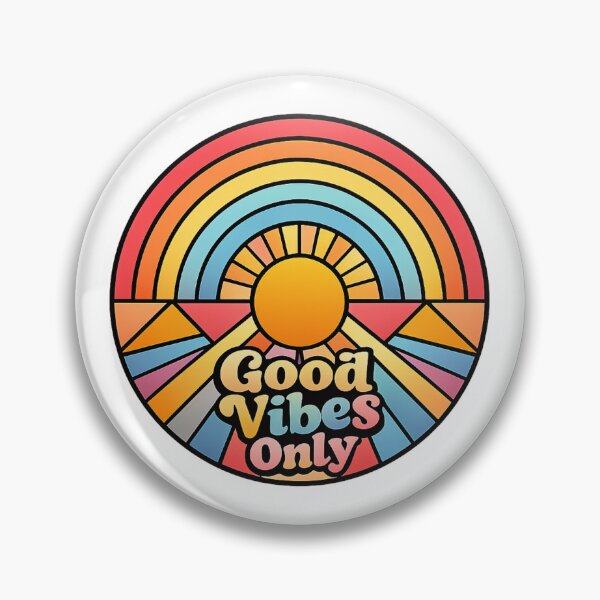 Item preview, Good Vibes Only – Retro Rainbow Sunset Design designed and sold by SoftSproutstu.