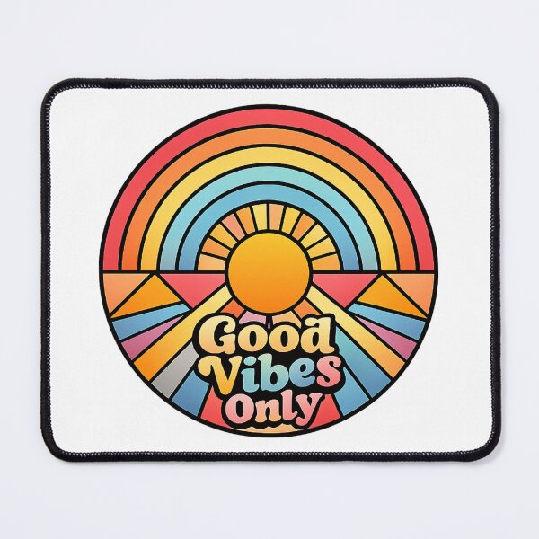 Item preview, Good Vibes Only – Retro Rainbow Sunset Design designed and sold by SoftSproutstu.