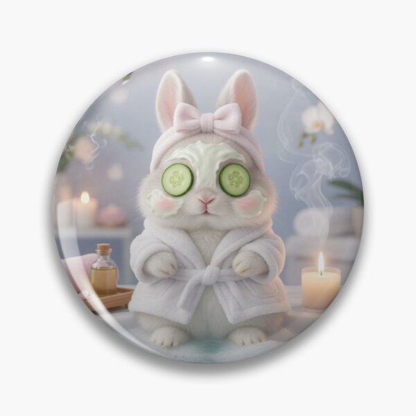 Item preview, Cute Fluffy Bunny in Flower Basket – Soft Pink Peonies and Roses Rabbit designed and sold by lovelistivkaa.