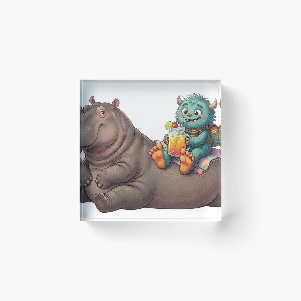 Item preview, Cute Hippo and Little Monster Summer Adventure designed and sold by mikemuchu.