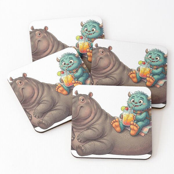 Item preview, Cute Hippo and Little Monster Summer Adventure designed and sold by mikemuchu.